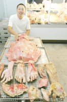 A baker makes human parts out of bread