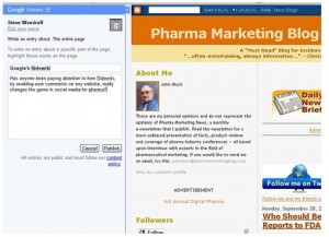 How Google Sidewiki will impact drug company websites