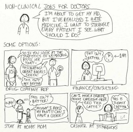 A cartoon guide to non clinical jobs for doctors